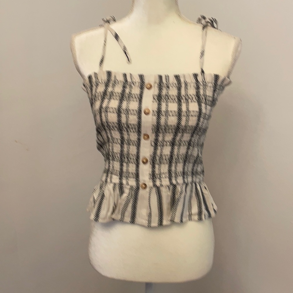 NWT gingham smocked cami.